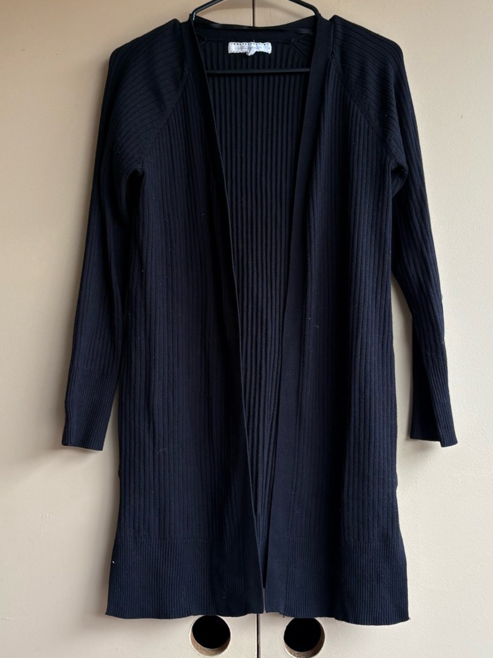 Pointelle women’s knit ribbed cardigan sweater
